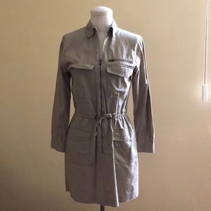 H&M drawstring Khaki dress